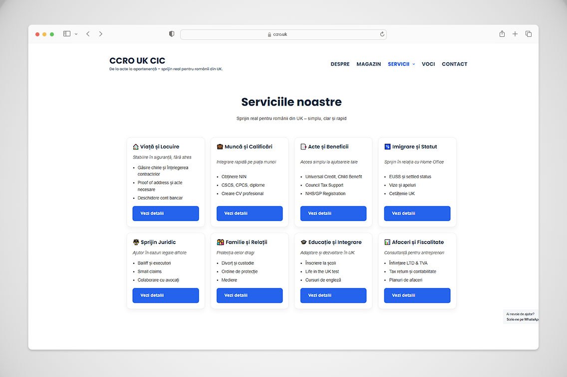 Studiu de Caz: Centru de Consultanță Români UK CIC