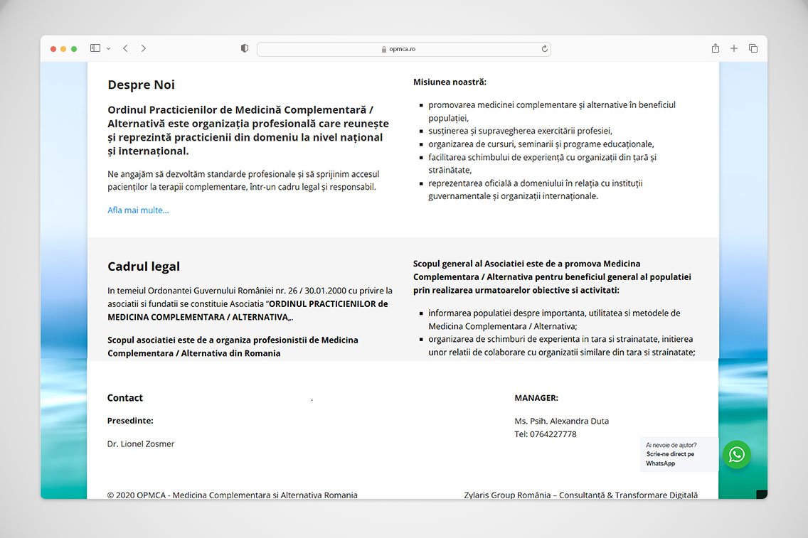 Zylaris Case Study: Ordinul Practicienilor de Medicină Complementară / Alternativă