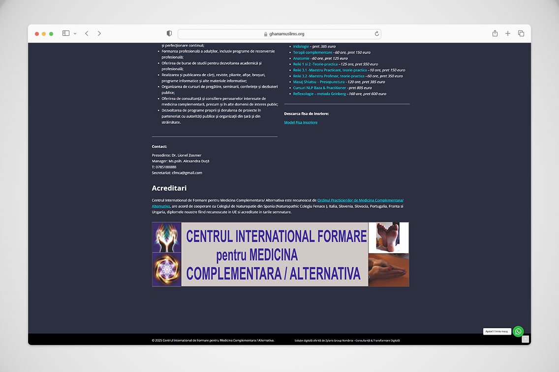 Zylaris Case Study: Centrul Internațional de Formare pentru Medicină Complementară / Alternativă